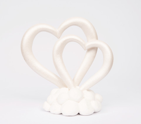 Цукрова прикраса Весільні серця перламутр