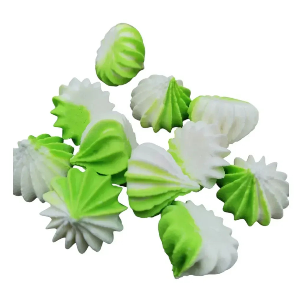 Безе мини сахарные Бело-зеленые (11шт)