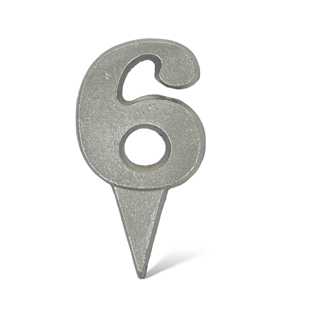 Шоколадная цифра 6 серебро