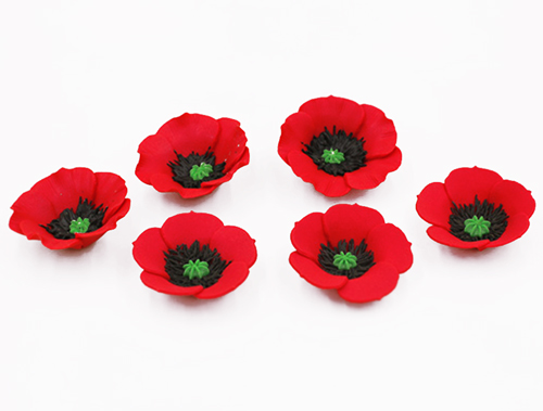 Набір цукрових прикрас Маки (6шт)