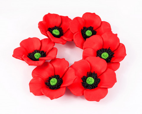 Набір цукрових прикрас Маки (6шт)