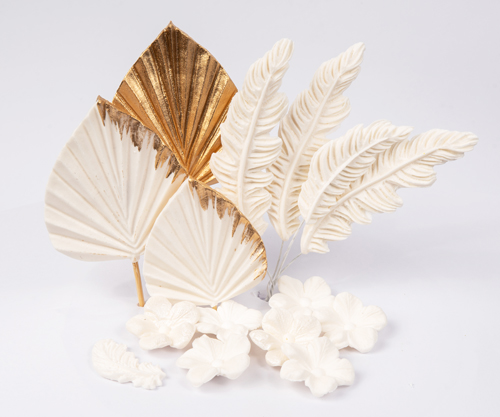 Набор сахарных топперов Фантазия белая в золоте