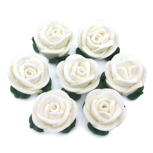 Набор сахарных украшений Розочки белые (7шт)
