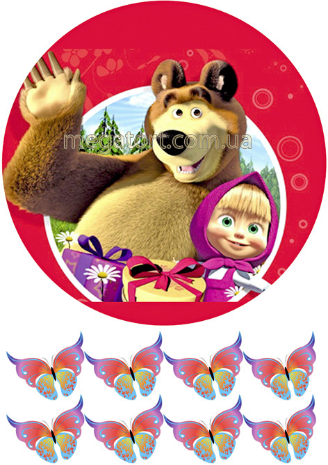 Вафельная картинка "Маша и медведь №10"