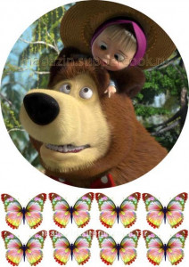 Вафельная картинка "Маша и медведь №15"