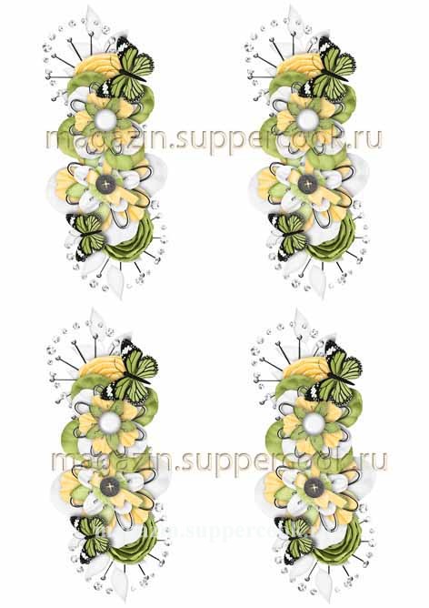 Вафельная картинка "Боковой орнамент №7"