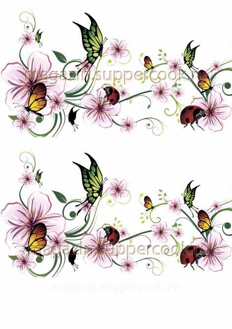 Вафельная картинка "Боковой орнамент №24"