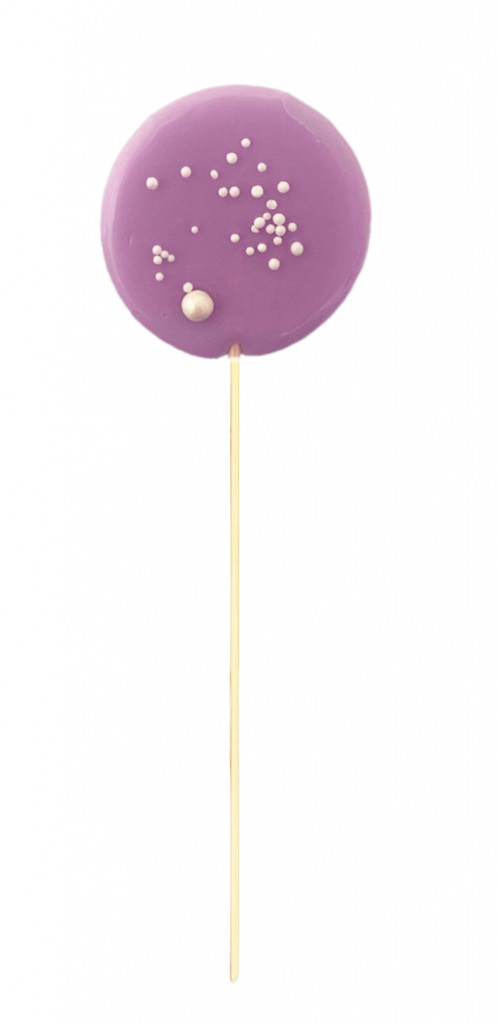 Леденец из изомальта лаванда с посыпкой (не прозрачный) 1шт