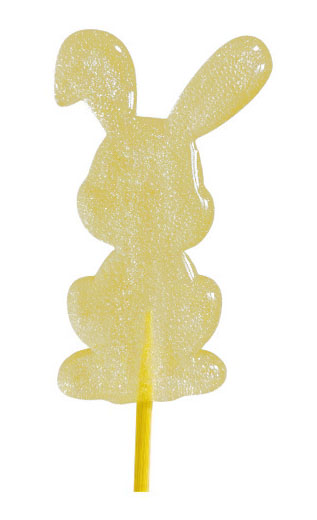 Леденец из изомальта Зайчик желтый прозрачный с блеском