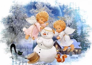 Вафельная картинка "Новый Год Снеговик №3"