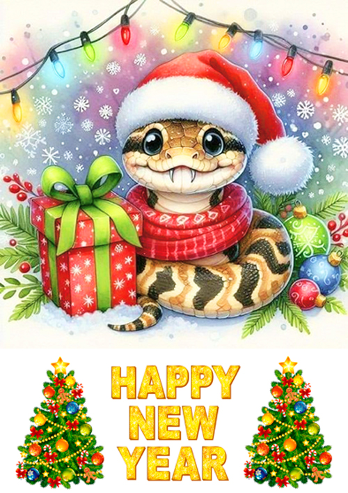 Вафельная картинка Праздничная змея