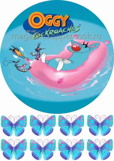 Вафельная картинка "Огги и кукарачи №1"