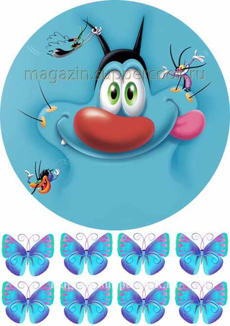 Вафельная картинка "Огги и кукарачи №2"