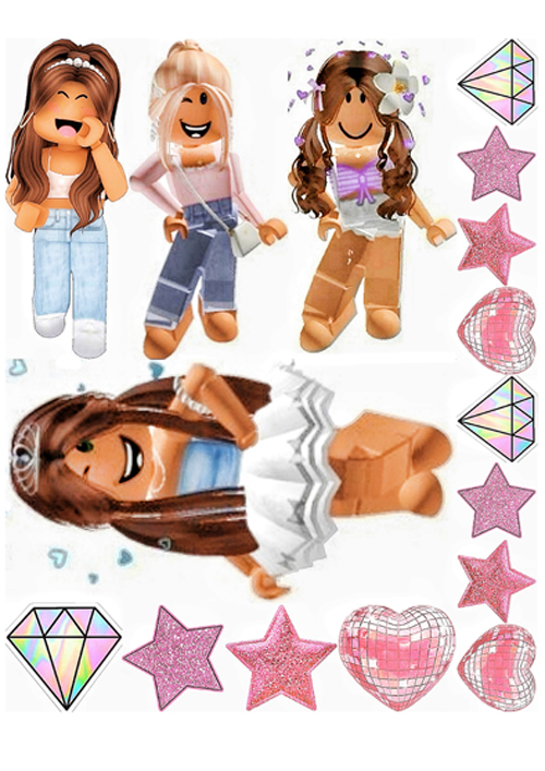 Вафельная картинка для топперов и пряников Roblox девочки