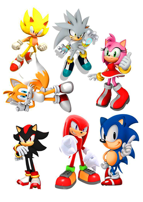 Вафельная картинка для топперов и пряников Соник герои