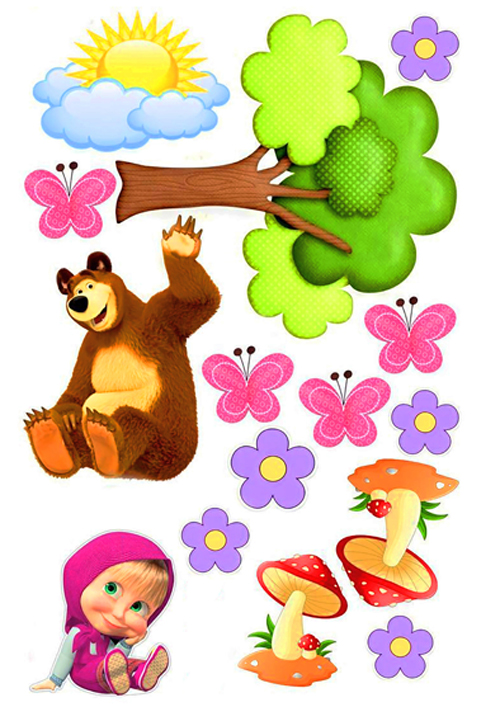 Вафельная картинка для топперов и пряников Маша и Миша