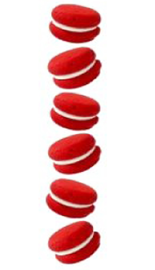 Набор безе Макаронс красные 3см