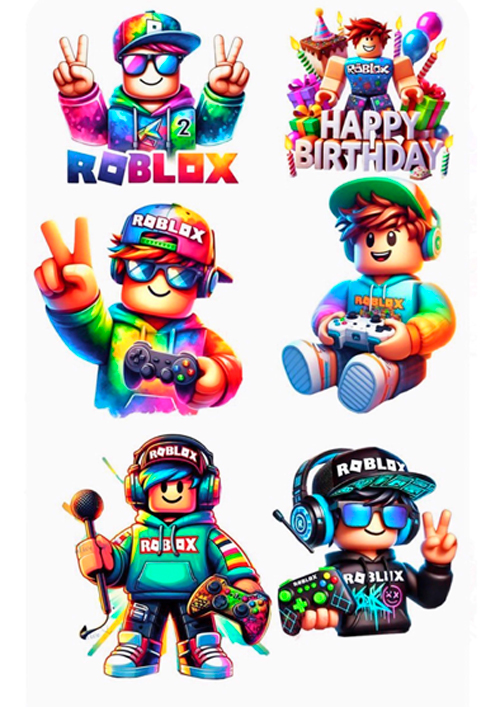 Вафельная картинка для топперов и пряников Мода Роблокс