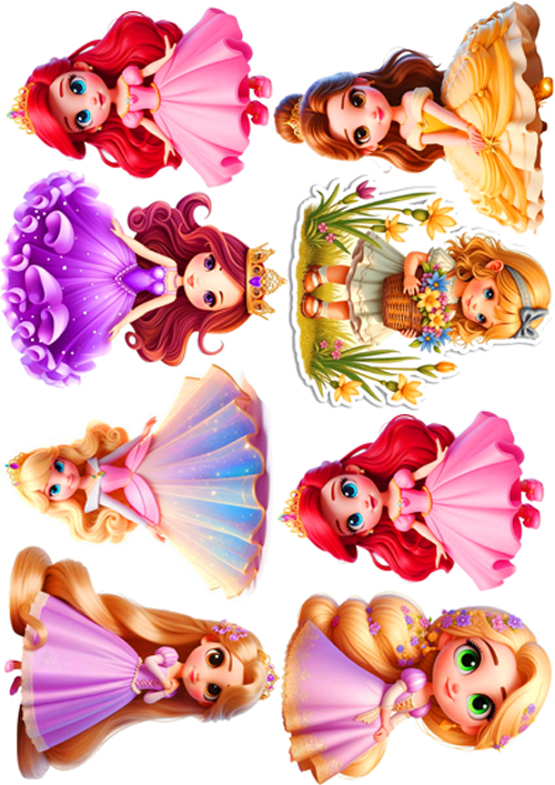 Вафельная картинка для топперов и пряников Принцески