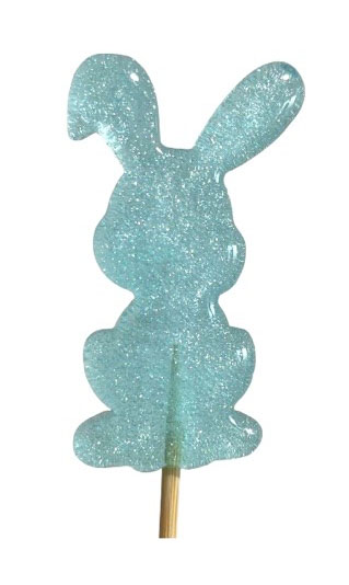 Леденец из изомальта Зайчик голубой прозрачный с блеском