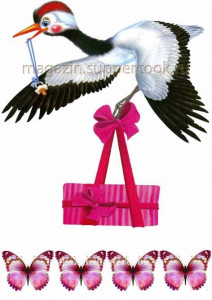 Вафельная картинка "Аист"