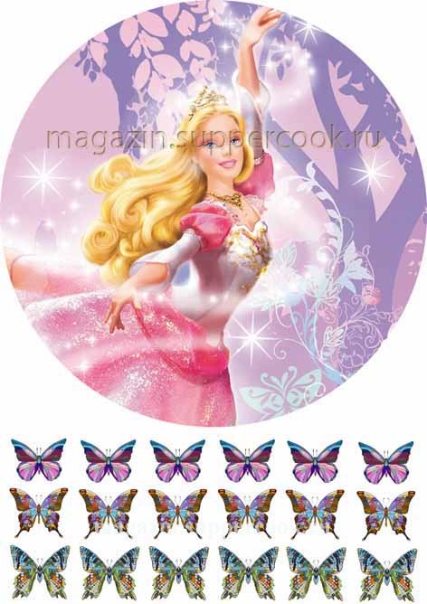 Вафельная картинка "Барби №4"