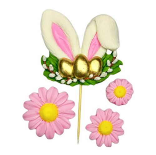 Шоколадное украшение “Ушки зайчика розовые”