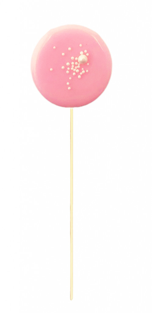 Леденец из сахара нежно-розовый с посыпкой (не прозрачный) 1шт