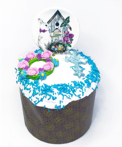 Сахарное украшение Веночек с крестиком