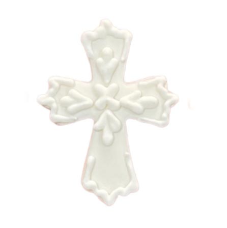 Сахарное украшение Крестик белый 2