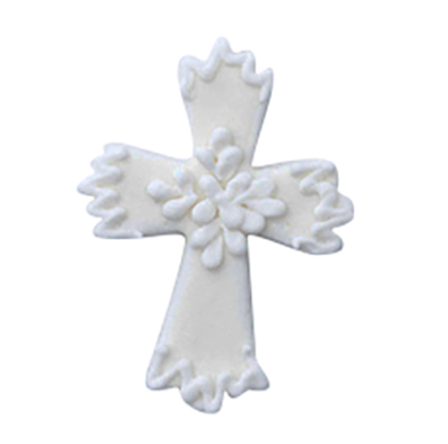 Сахарное украшение Крестик белый №2