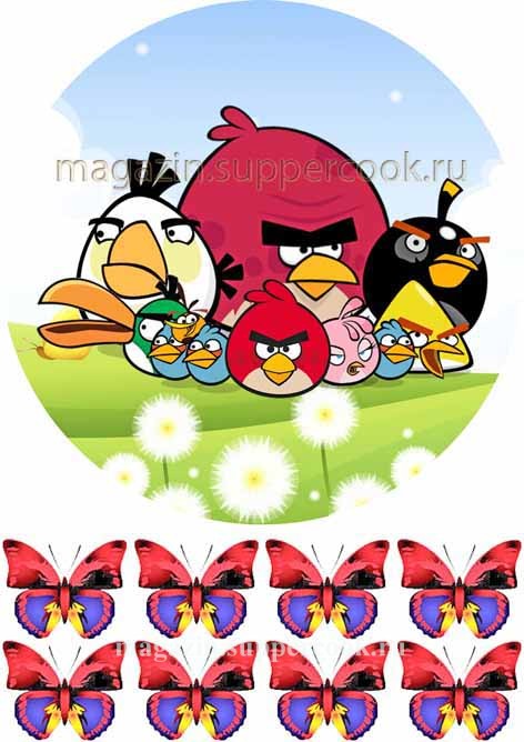 Вафельная картинка "Engry Birds №4"