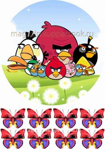 Вафельная картинка "Engry Birds №4"