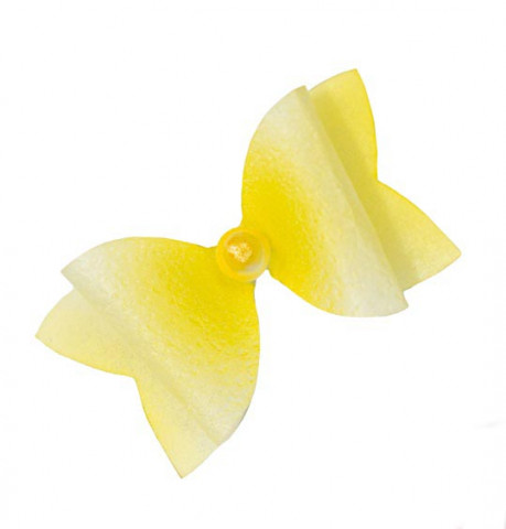 Вафельний декор бантик жовтий L-6cм