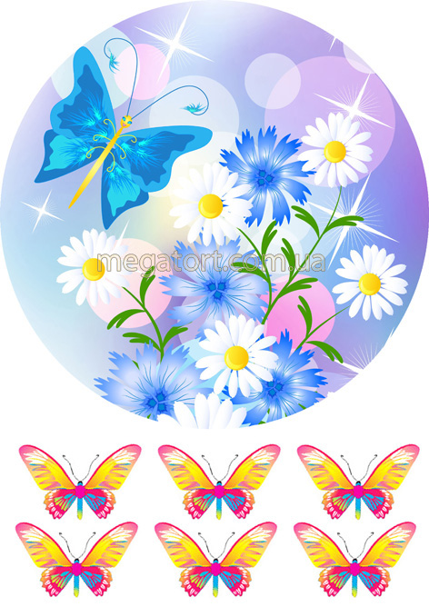 Вафельная картинка "Цветы №20"