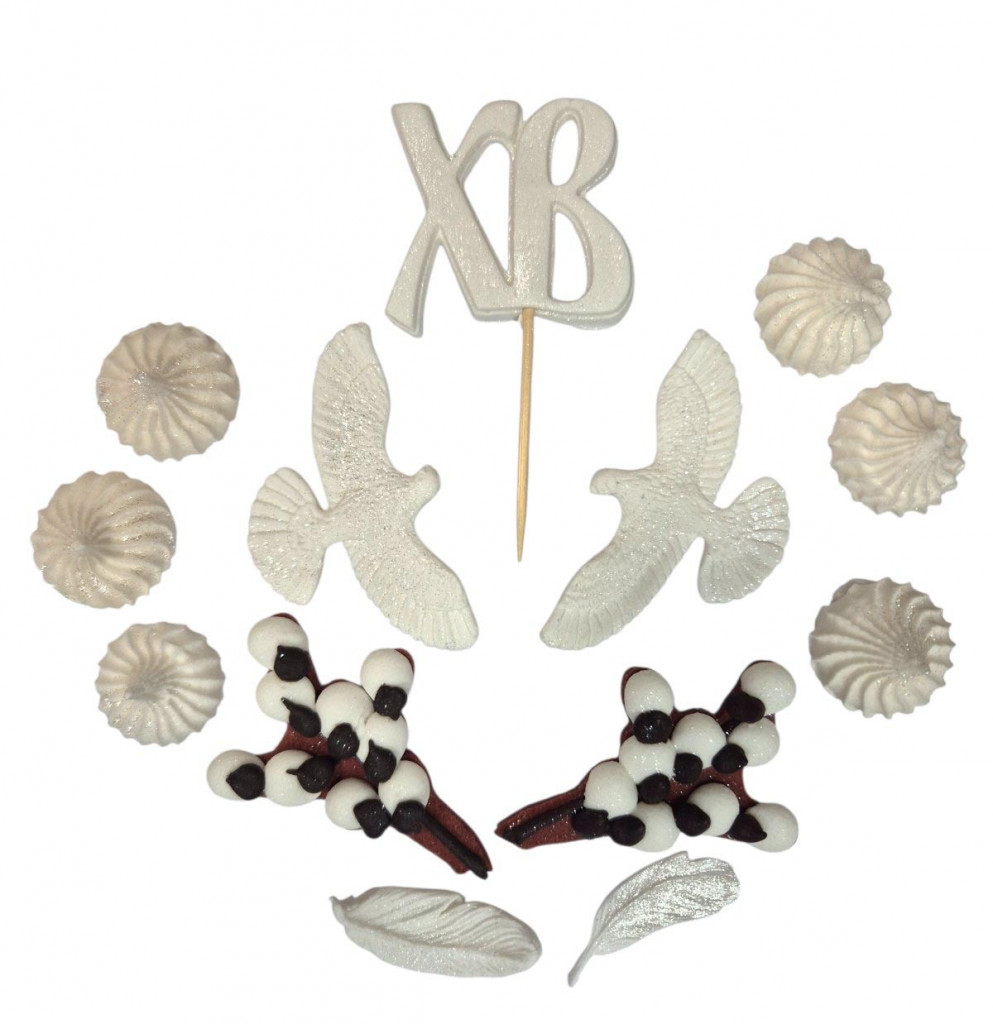 Цукрова прикраса "Голуби з вербою"