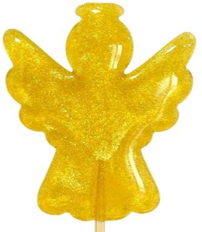 Леденец из изомальта Ангел золотистый прозрачный с блеском