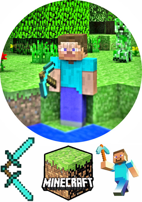 Вафельная картинка "Майнкрафт №3"