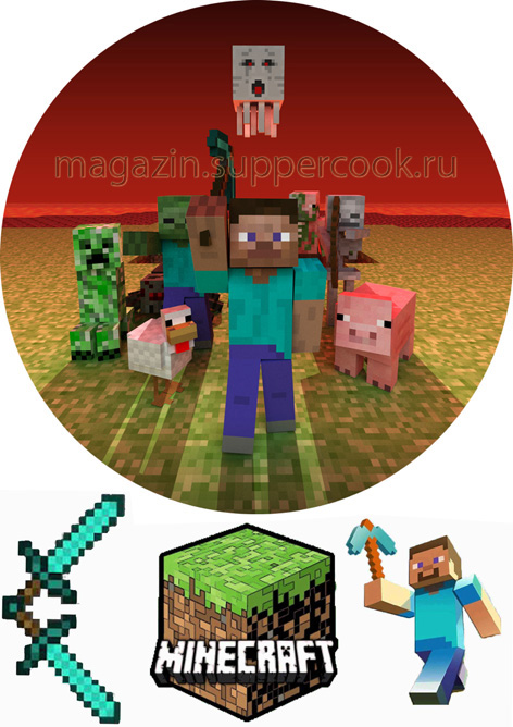 Вафельная картинка "Майнкрафт №11"