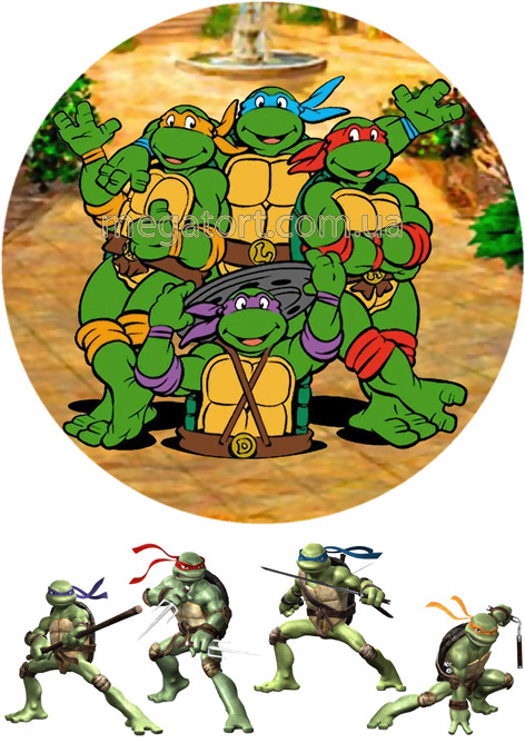 Вафельная картинка "Черепашки Ниндзя №2"
