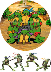 Вафельная картинка "Черепашки Ниндзя №2"