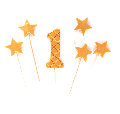 Набор сахарных топперов цифра 1 золото