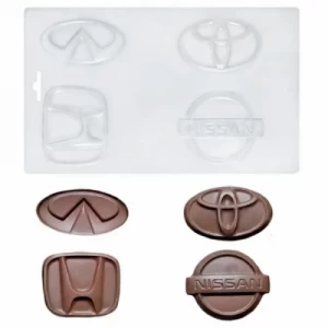 Пластиковая форма для шоколада "Марки машин"