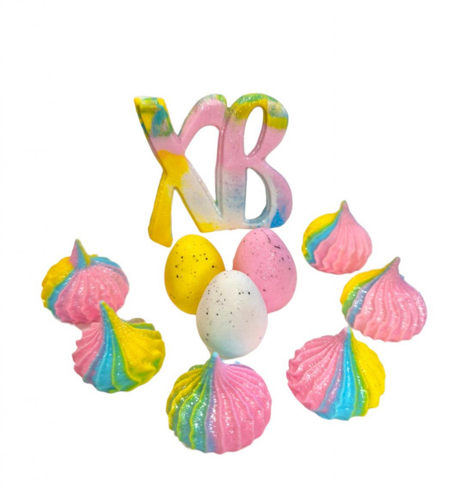 Цукрова прикраса "Яскравий ХВ із яйцями і безе"