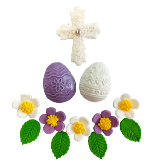 Набор пасхальный “Яйца и крестик” лавандовый
