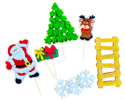 Набор сахарных топперов Новогодний с леснецей