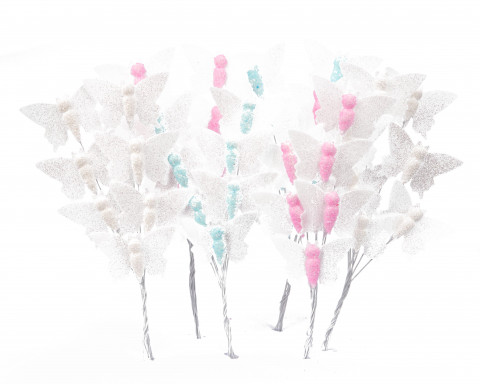 Вафельные бабочки белые KD 7шт