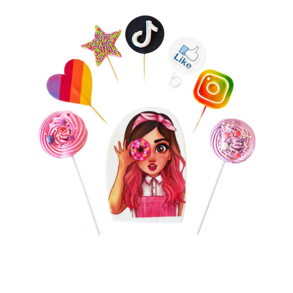 Набір цукрових топерів Соціальні мережі Добрик