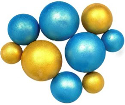 Шоколадные сферы Золото-аквамарин (9шт)