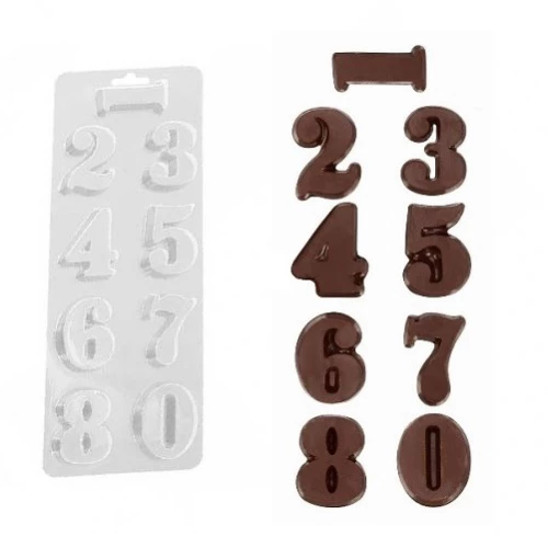 Пластиковая форма для шоколада "Цифры"